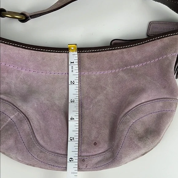 Coach Y2K Suede Pastel Lavender Pink Mini Small Hobo Shoulder Bag 9658 - Picture 16 of 16